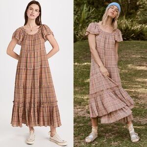 THE GREAT Nightingale Scoopneck Tiered Maxi Dress